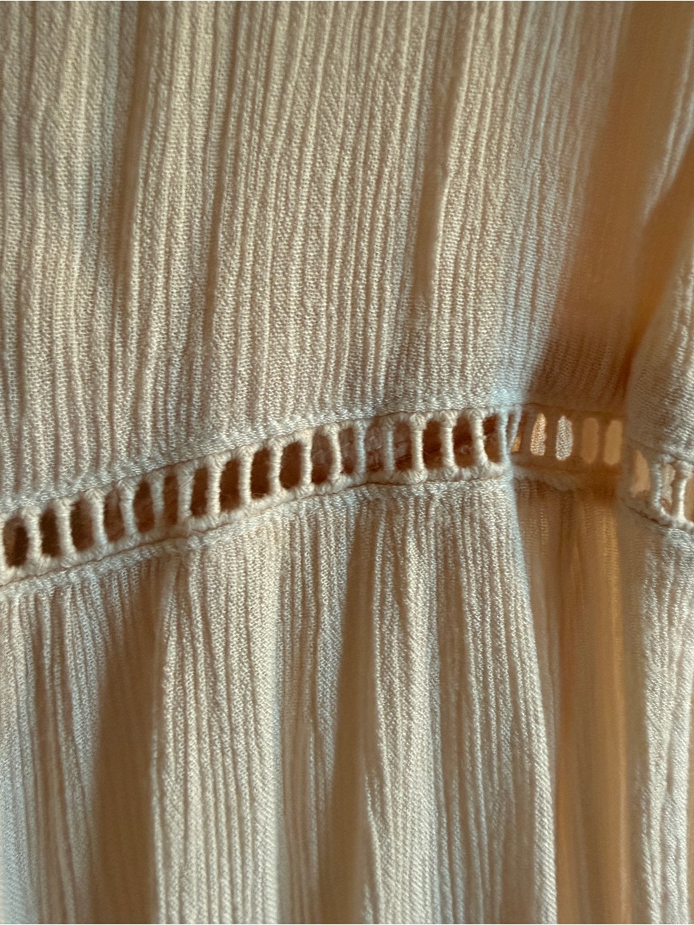 Free People Ivory Collared Button Front Maxi Duster Dress L Peach - Picture 11 of 13